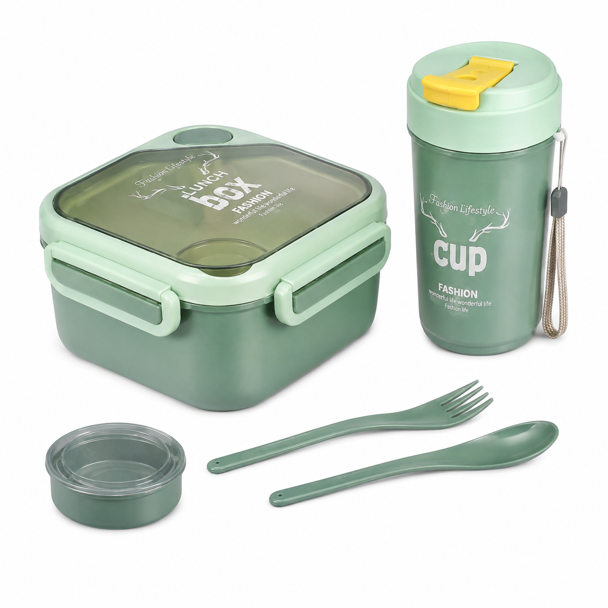 p2Lunch Box & Cup Set with Cutlery