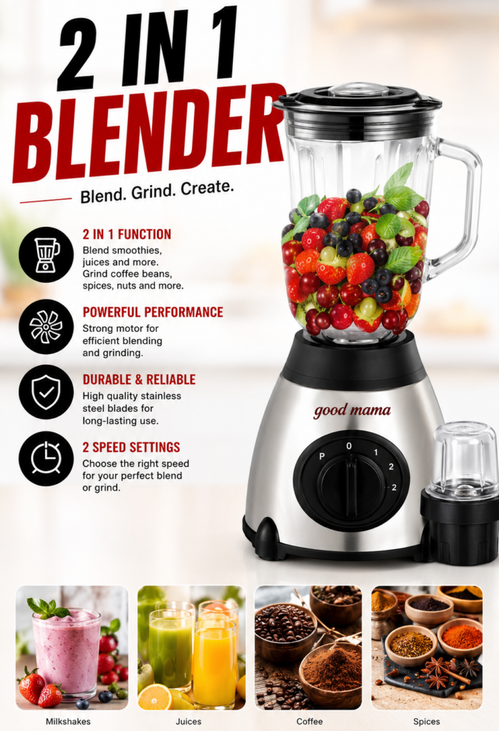 2-in-1 Blender & Grinder