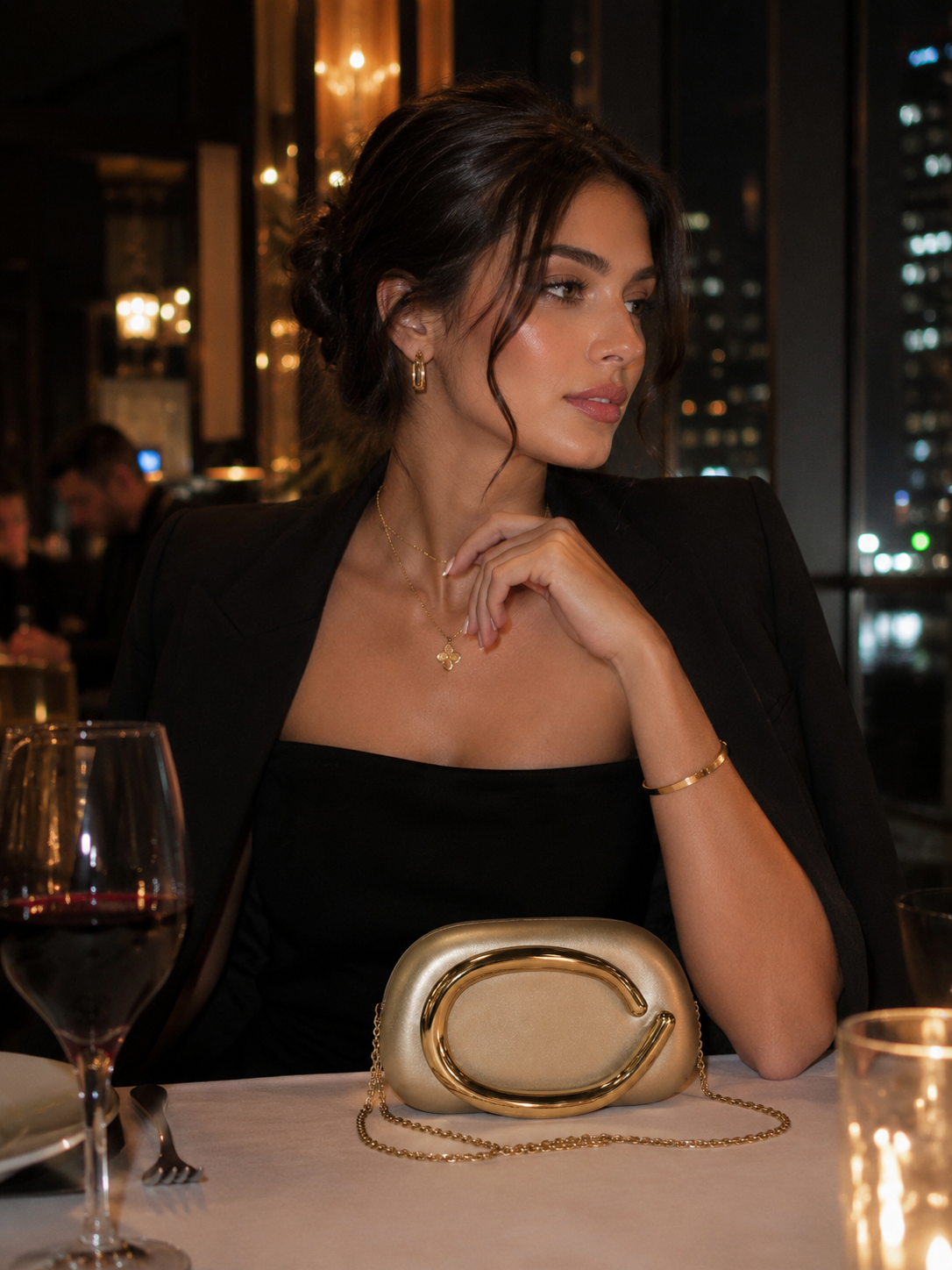 p2Metallic Evening Clutch Bag