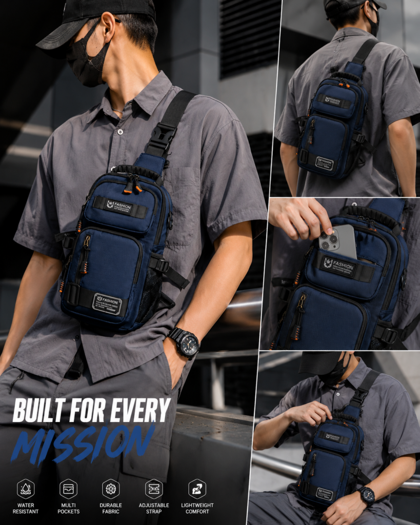 Men’s Multi-Pocket Crossbody Sling Bag