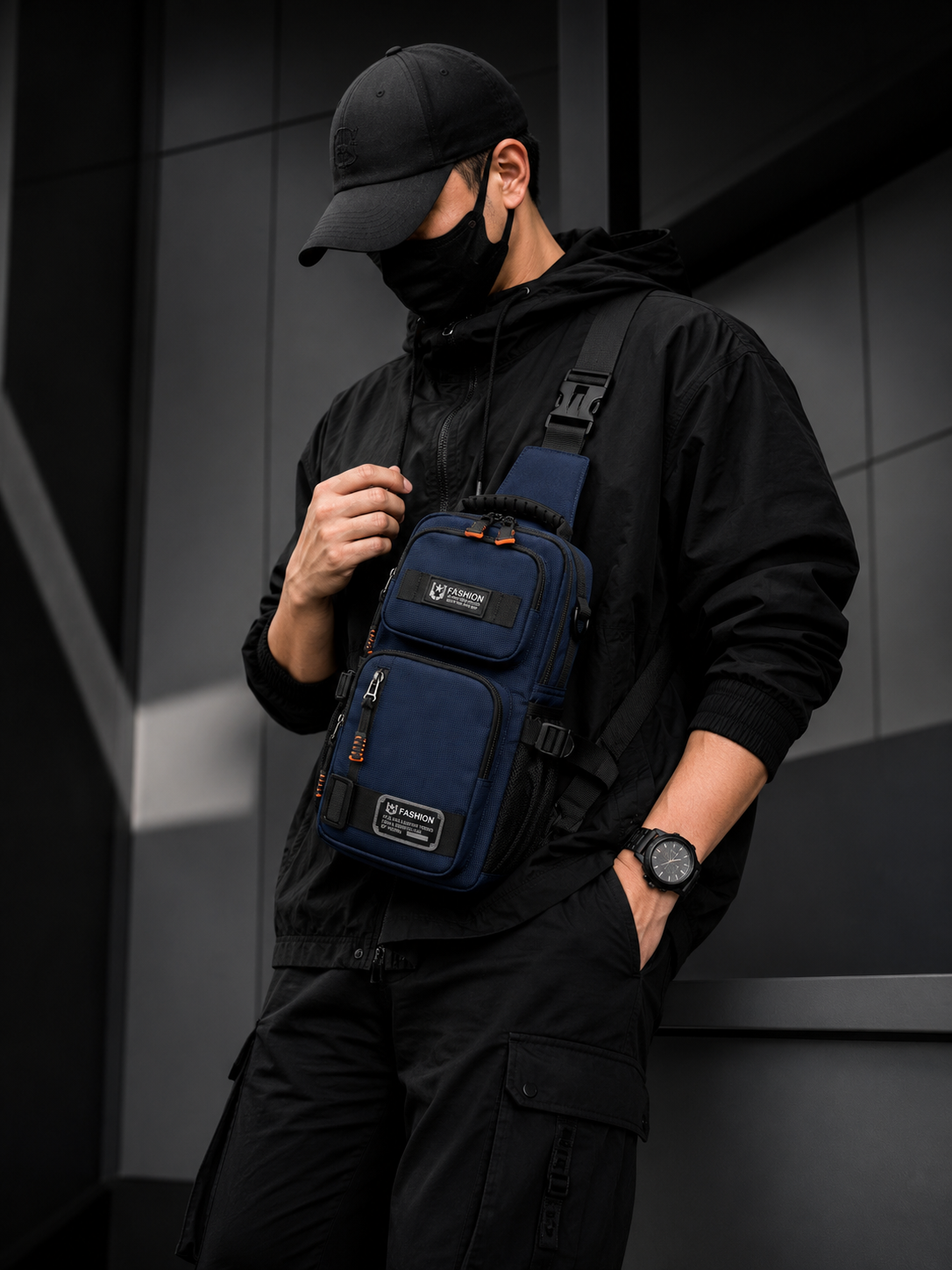 p1 Men’s Multi-Pocket Crossbody Sling Bag