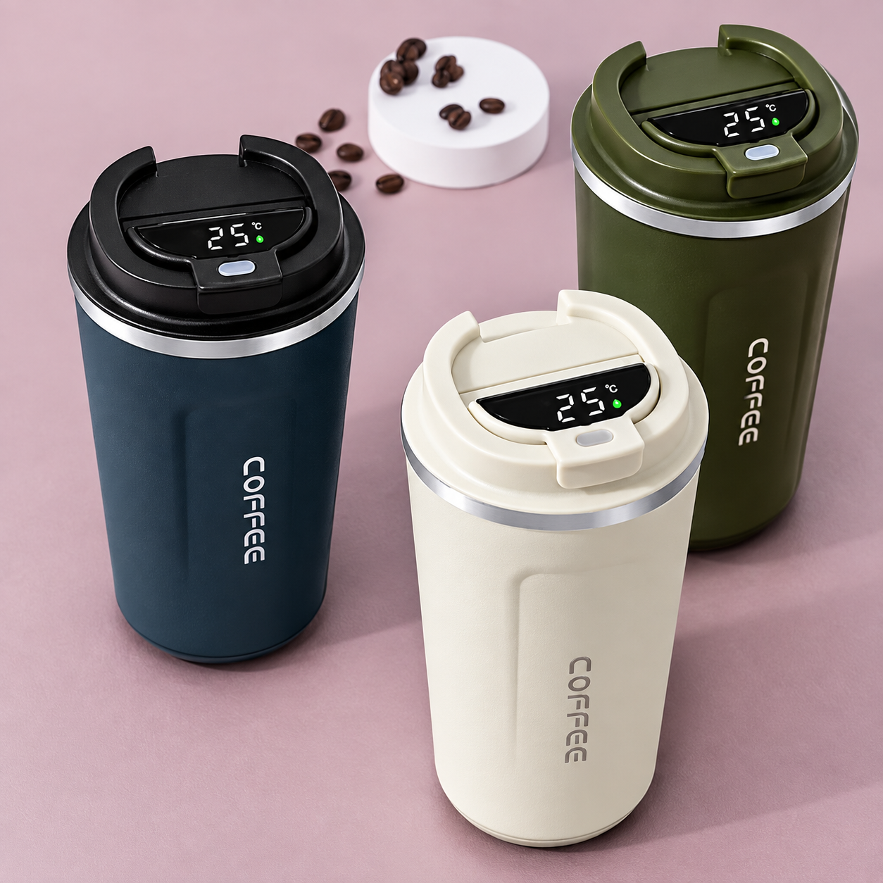 p1 Coffee Travel Mug with Digital Temperature